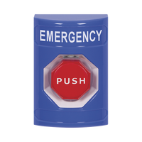 Botón de Emergencia, Texto en Español, Policarbonato Súper Resistente, Momentaneo