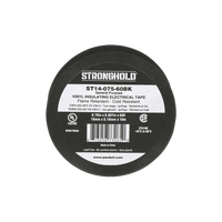 Cinta Eléctrica STRONGHOLD para Aislar, de PVC, Uso General Reparación y Mantenimiento, Grosor de 0.18mm (7 mil), Ancho de 19mm, y 18m de Largo, Color Negro
