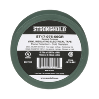 Cinta Eléctrica STRONGHOLD para Aislar, de PVC, Uso General Reparación y Mantenimiento, Grosor de 0.18mm (7 mil), Ancho de 19mm, y 20.12m de Largo, Color Verde