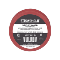Cinta Eléctrica STRONGHOLD para Aislar, de PVC, Uso General Reparación y Mantenimiento, Grosor de 0.18mm (7 mil), Ancho de 19mm, y 20.12m de Largo, Color Rojo