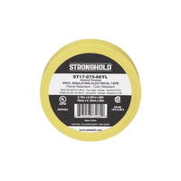 Cinta Eléctrica STRONGHOLD para Aislar, de PVC, Uso General Reparación y Mantenimiento, Grosor de 0.18mm (7 mil), Ancho de 19mm, y 20.12m de Largo, Color Amarillo