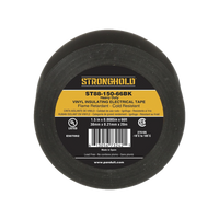 Cinta Eléctrica STRONGHOLD para Aislar, de PVC, Trabajo Pesado Eléctrico Industrial (Soporta UV, abrasión, agua, aceite y corrosión), Grosor de 0.21 mm (8.5 mil), Ancho de 38 mm, y 20 m de Largo, Uso Interior/Exterior, Color Ne