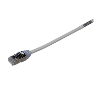 Patch Cord Cat6A, Diametro Reducido 28 AWG, Blindado S/FTP, CM/LS0H, 20 cm (7.87 Pulgadas), Color Gris