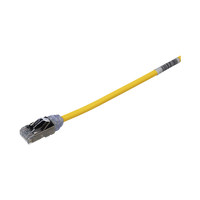 Patch Cord Cat6A, Diametro Reducido 28 AWG, Blindado S/FTP, CM/LS0H, 20 cm (7.87 Pulgadas), Color Amarillo