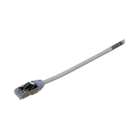 Patch Cord Cat6A, Diametro Reducido 28 AWG, Blindado S/FTP, CM/LS0H, 1 Metro (3.28 Pies), Color Gris