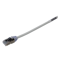 Patch Cord Cat6A, Diametro Reducido 28 AWG, Blindado S/FTP, CM/LS0H, 2 Metros (6.56 Pies), Color Gris