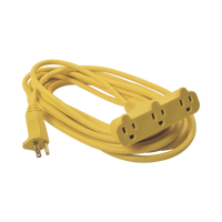 Extensión Eléctrica Tipo Abanico Uso Rudo 8 metros/ 127 V CA - 10 A Máximo / Color Amarilla.