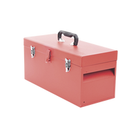 Caja de herramientas metálica con soble cerradura de 51 x 21.5 x 24cm.