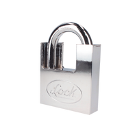Candado de acero con Guarda Anti Palanca/ Acabado en Cromo Satinado / Doble Cerrojo / Medida 40 mm/ Nivel de seguridad 7/ 4 Llaves Abloy.