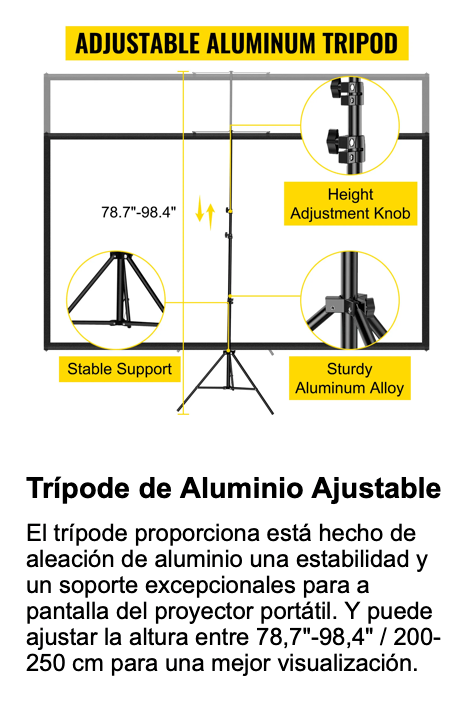 VEVOR Pantalla para Proyector 80