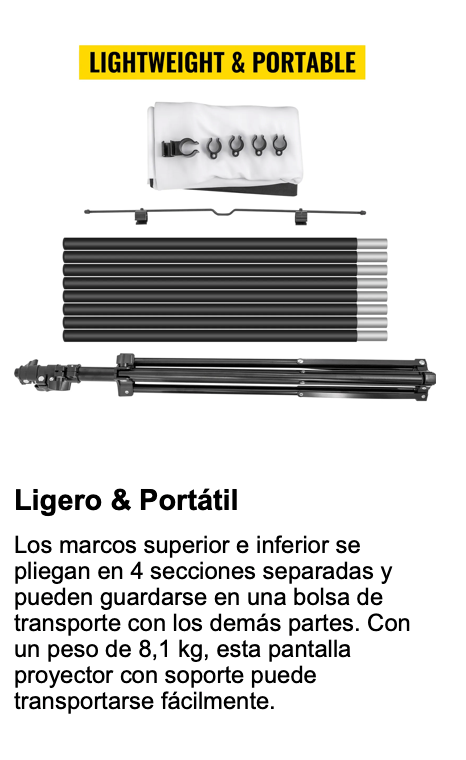 VEVOR Pantalla para Proyector 80