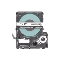 Casete de Etiquetas de Poliéster de Cinta Continua, Color Blanco Sobre Verde, Uso Interior/Exterior, 24 mm (0.94 Pulgadas) de Ancho x 9.1 Metros (29.86 Pies) de Largo