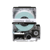 Casete de Etiquetas de Vinilo de Cinta Continua, Color Negro Sobre Blanco, Uso Interior/Exterior, 36 mm (1.42 Pulgadas) de Ancho x 7.6 Metros (24.93 Pies) de Largo