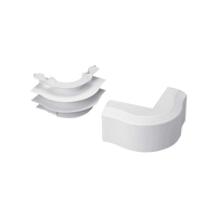 Esquinero exterior, para uso con canaleta T45, Material PVC Rígido, Color Blanco Mate