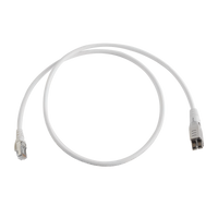 Patch Cord TERA Cat6A 1/10G Ethernet, de 4 Pares y Conector Modular, LS0H, Color Marfil, 1 Metro (3.28 Pies)