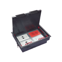 Caja de Piso para Cuatro Módulos Universales (Socket M4), para Alimentación Eléctrica y Redes de Datos (11000-43401) No Incluye Faceplates