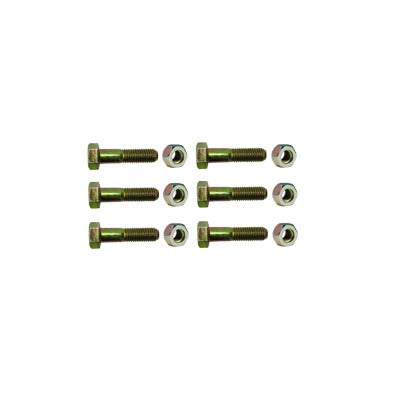 Paquete de 6 tornillos grado 5 y tuercas tropicalizadas 1/4 x 1-1/4