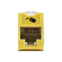 Jack Ultramax Cat5e, UTP, Montaje Híbrido en Placa de Pared (Plano y Angulado), Color Amarillo, Punch Down