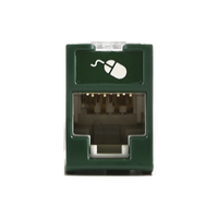 Jack UltraMAX Cat5e, UTP, Montaje Híbrido en Placa de Pared (Plano y Angulado), Color Verde, Punch Down