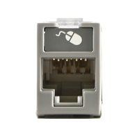 Jack Ultramax Cat6A, UTP, Montaje Híbrido en Placa de Pared (Plano y Angulado), Color Gris, Punch Down