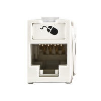 Jack Ultramax Cat6, UTP, Montaje Híbrido en Placa de Pared (Plano y Angulado), Color Blanco, Punch Down