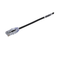 Cable de Parcheo TX6, UTP Cat6, Diámetro Reducido (28AWG), Color Negro, 0.5 Metros (1.64 Pies)
