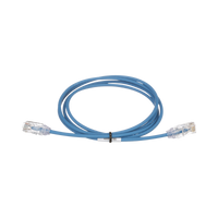 Cable de Parcheo TX6, UTP Cat6, Diámetro Reducido (28AWG), Color Azul, 3.05 Metros (10 Pies)