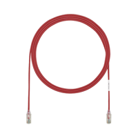 Cable de Parcheo TX6, UTP Cat6, Diámetro Reducido (28AWG), Color Rojo, 0.3 Metros (1 Pie)