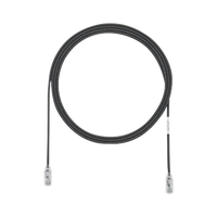 Cable de Parcheo TX6, UTP Cat6, Diámetro Reducido (28AWG), Color Negro, 2.44 Metros (8 Pies)