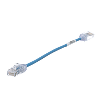 Cable de Parcheo TX6, UTP Cat6, Diámetro Reducido (28AWG), Color Azul, 20.2 cm (8 Pulgadas)