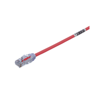 Cable de Parcheo UTP Cat6A, CM/LSZH, Diámetro Reducido (28AWG), Color Rojo, 3.05 Metros (10 Pies)