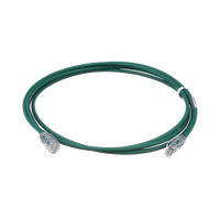 Cable de Parcheo UTP Cat6A, CM/LSZH, Diámetro Reducido (28AWG), Color Verde, 2.13 Metros (7 Pies)