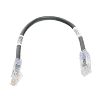 Cable de Parcheo TX6, UTP Cat6, 24 AWG, CM, Color Negro, 0.3 Metros (1 Pie)
