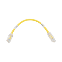 Cable de Parcheo TX6, UTP Cat6, 24 AWG, CM, Color Amarillo, 0.3 Metros (1 Pie)