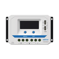 Controlador Solar PWM / 30A / 12/24V/36/48V / Doble USB / Pantalla LCD / Tierra Positivo Común