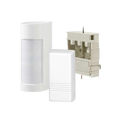 Kit Detector Inalámbrico para Exterior VXI-R / Transmisor Honeywell 5816 / Caja de Baterías RBB01 / 12 m / 90° / Dual PIR + Microondas / IP55