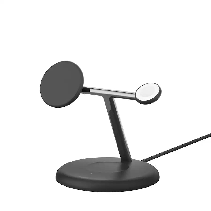 Belkin - Base de carga 3-en-1 con cargador inalámbrico Qi2 de 15W, carga rápida para iPhone 17, AirPods, Apple Watch y más (adaptador de 36W incluido)