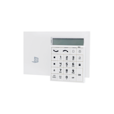 Teclado alfanumérico inalámbrico con lector de proximidad para sistemas de alarma Videofied