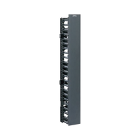 Organizador Vertical NetRunner, Sencillo (Solo Frontal), Para Rack Abierto de 45 Unidades, 4.9in de Ancho, Color Negro
