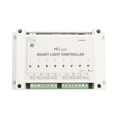 Controlador Inteligente de Iluminación LoRaWAN / 8 Circuitos / Medición de Energía / D2D Sin Gateway / Programación Automática