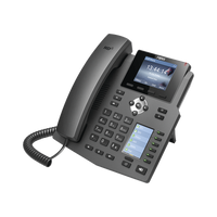 Teléfono IP empresarial para 4 líneas SIP con 2 pantallas LCD, 6 teclas BLF/DSS, conferencia de 3 vías, PoE