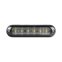 Luz Auxiliar Ultra Brillante  IP67 de 6 LEDs, Color Rojo/Claro, con mica transparente y bisel negro