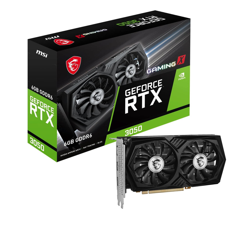 Tarjeta de Video MSI NVIDIA RTX 3050 GAMING X 6G 6GB GDDR6 - Negra