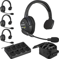 Eartec UltraLITE Sistema de Intercomunicación Inalámbrico Full-Duplex para 4 Personas con 4 Auriculares de Un Solo Oído (1.9 GHz, DETC)