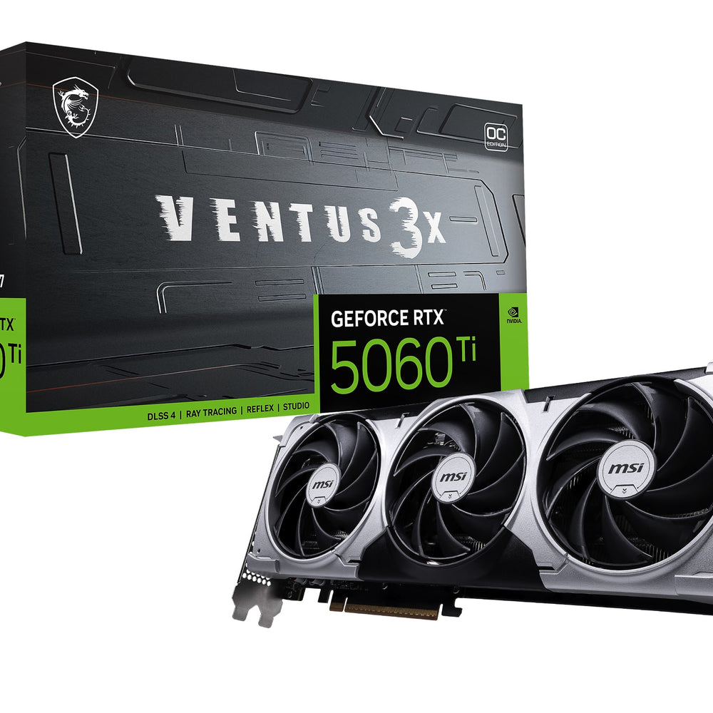 Tarjeta de Video MSI NVIDIA GeForce RTX 5060 Ti VENTUS 3X OC Edition 8GB GDDR7 - Negro/Plata