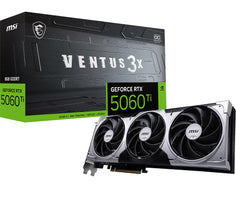Tarjeta de Video MSI NVIDIA GeForce RTX 5060 Ti VENTUS 3X OC Edition 8GB GDDR7 - Negro/Plata