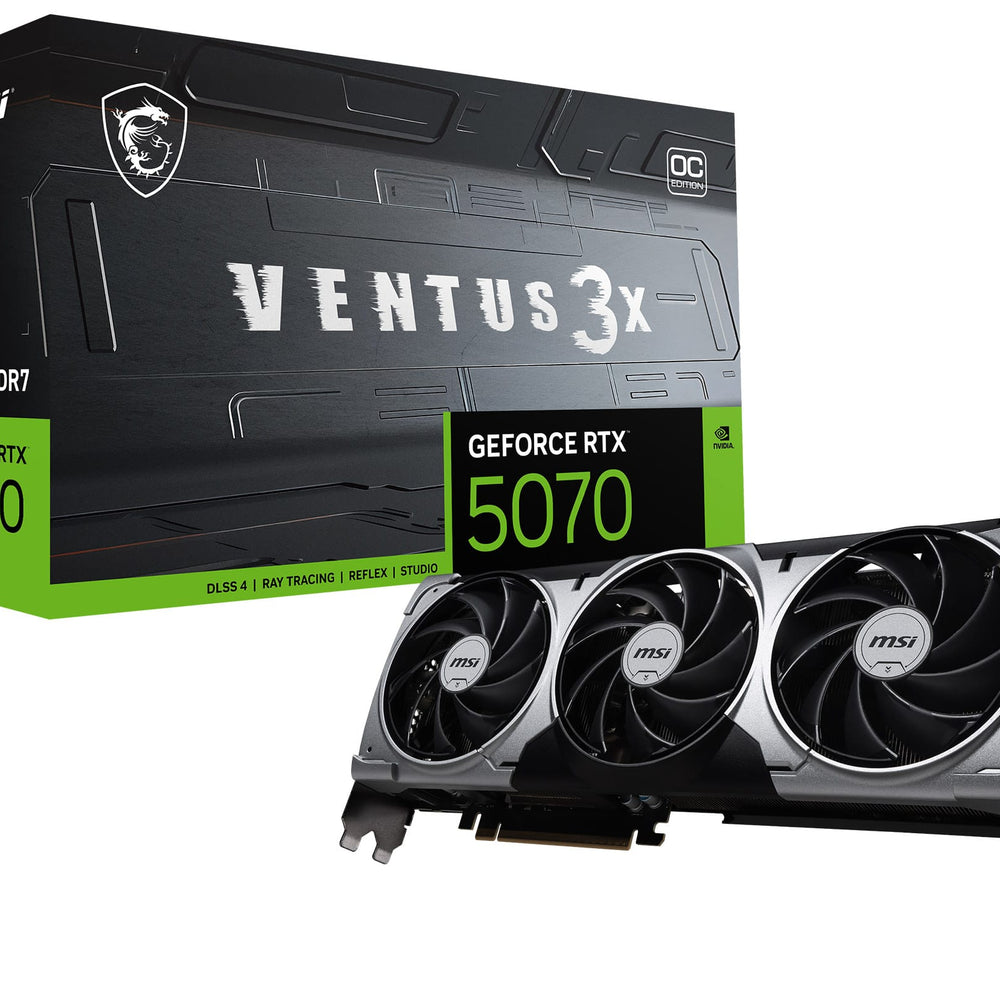 Tarjeta de Video MSI NVIDIA GeForce RTX 5070 12G VENTUS 3X OC 12GB GDDR7 - Negra
