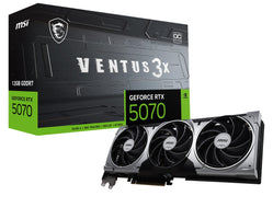 Tarjeta de Video MSI NVIDIA GeForce RTX 5070 12G VENTUS 3X OC 12GB GDDR7 - Negra