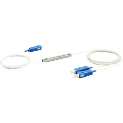 Splitter (Divisor Óptico) tipo PLC, de 1x2, conectores SC/UPC