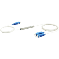 Splitter (Divisor Óptico) tipo PLC, de 1x2, conectores SC/UPC
